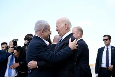 Benjamin Netanyahu and Joe Biden hugged when the US president visited Israel after the October 7 attacks