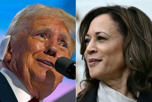 (COMBO) Donald Trump à Milwaukee le 18 juillet 2024 et Kamala Harris le 22 juillet 2024