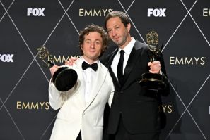 In the comedy sections, 'The Bear' and stars Jeremy Allen White (L) and Ebon Moss-Bachrach (R) look primed for more Emmys glory