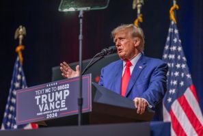 Donald Trump gave a rambling speech in North Carolina meant to focus on his own economic message but focused as much on personal insults