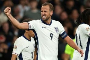 England captain Harry Kane celebrates scoring against Finland