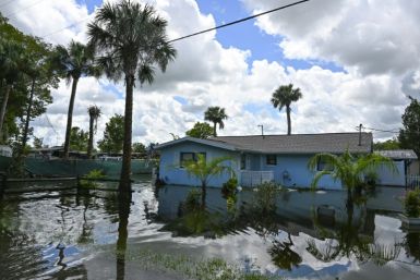A flooded house is seen in Crystal River, Florida on August 31, 2023