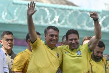 Former Brazilian President Jair Bolsonaro takes part in a political rally ahead of municipal elections
