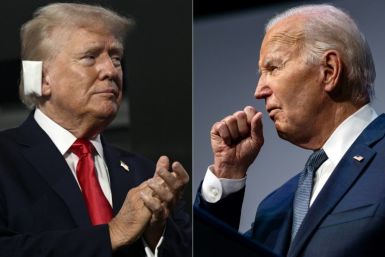 Former US president Donald Trump, his ear bandaged after an assassination attempt last week; and US President Joe Biden, who has dropped out of the White House race