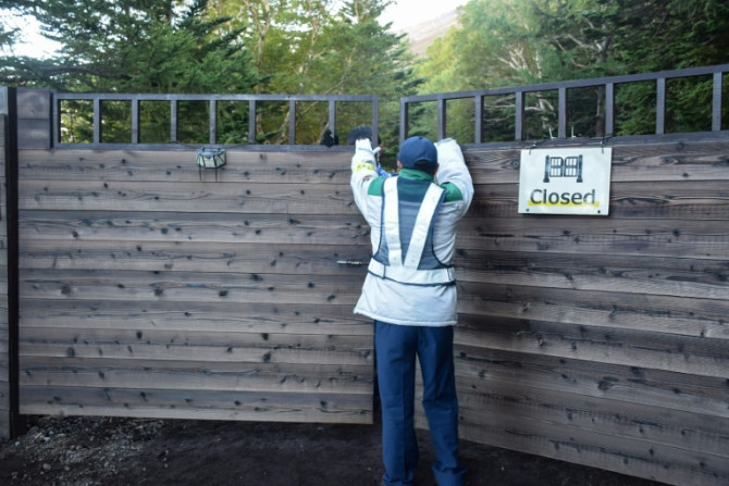 Gates to Mount Fuji's trails have been closed, marking the end of this year's hiking season