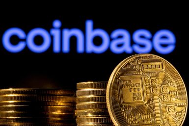 Illustration shows a representation of the cryptocurrency and Coinbase logo