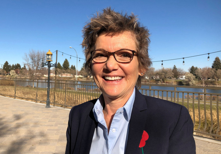 Mary Daly, President of the Federal Reserve Bank of San Francisco, poses after giving a speech on the U.S. economic outlook, in Idaho Falls