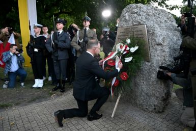 President Andrzej Duda lays a wreath at the monument in memory of victims of the Nazi bombing on September 1, 1939