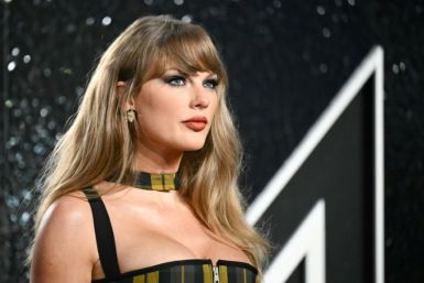 Taylor Swift arrives to attend the MTV Video Music Awards at UBS Arena in Elmont, New York, on September 11, 2024