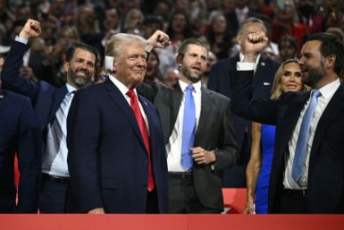 US former president and 2024 Republican candidate Donald Trump arrives at the convention