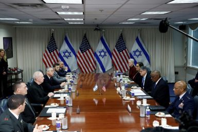 US Secretary of Defense Lloyd Austin meets his Israeli counterpart Yoav Gallant at the Pentagon